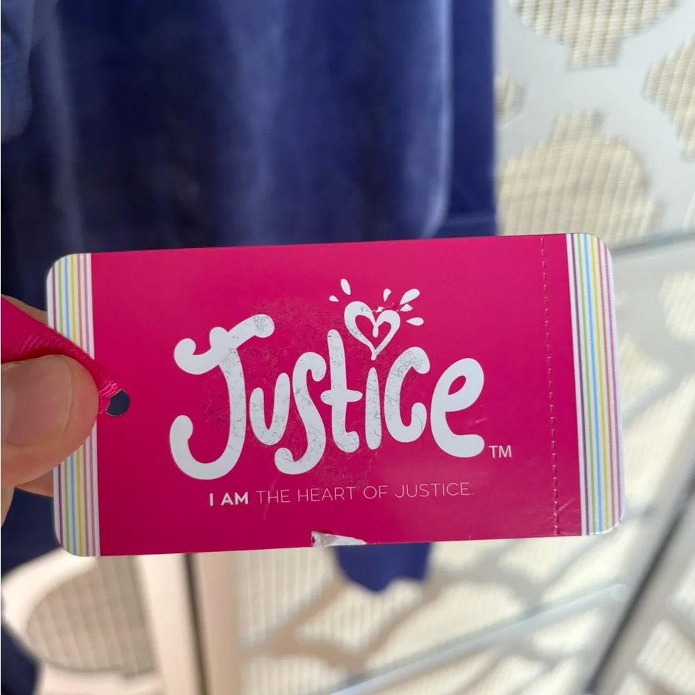 NWT Justice Purple Velvet Zip-Up Hoodie
